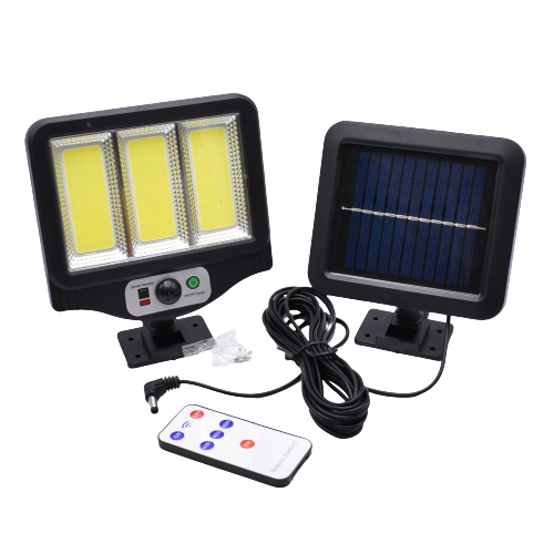 Lampa solara, klausstech, de exterior, senzor de proximitate, incarcare solara, rezistenta, negru